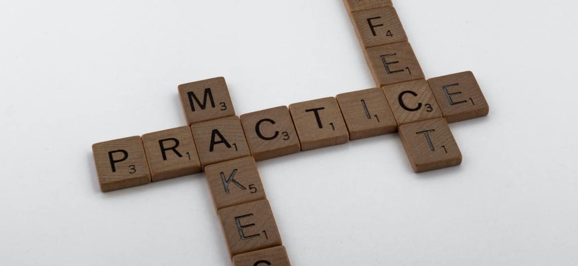 practice written from wooden letters