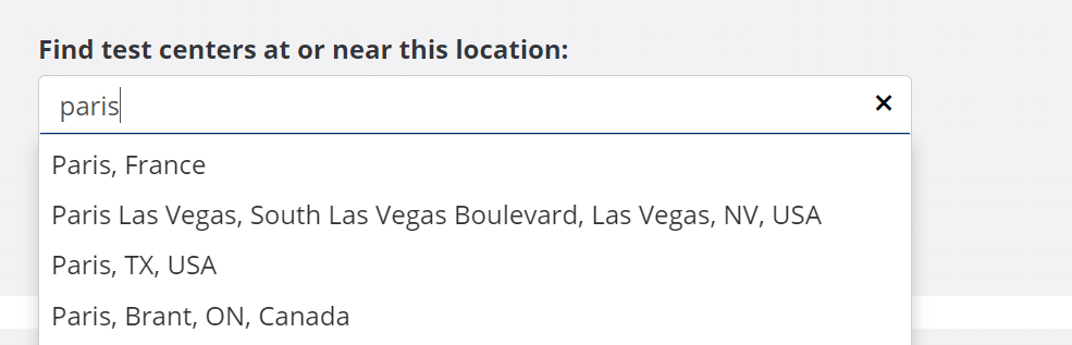 toefl login test location choice