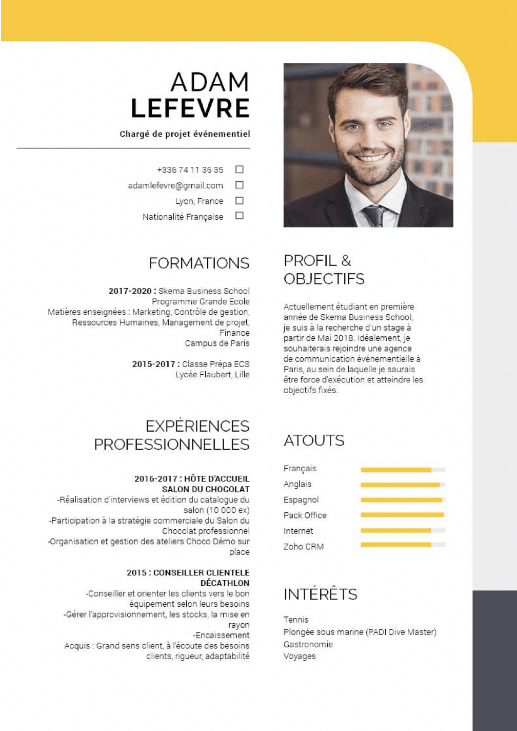 CV de Adam Lefevre
