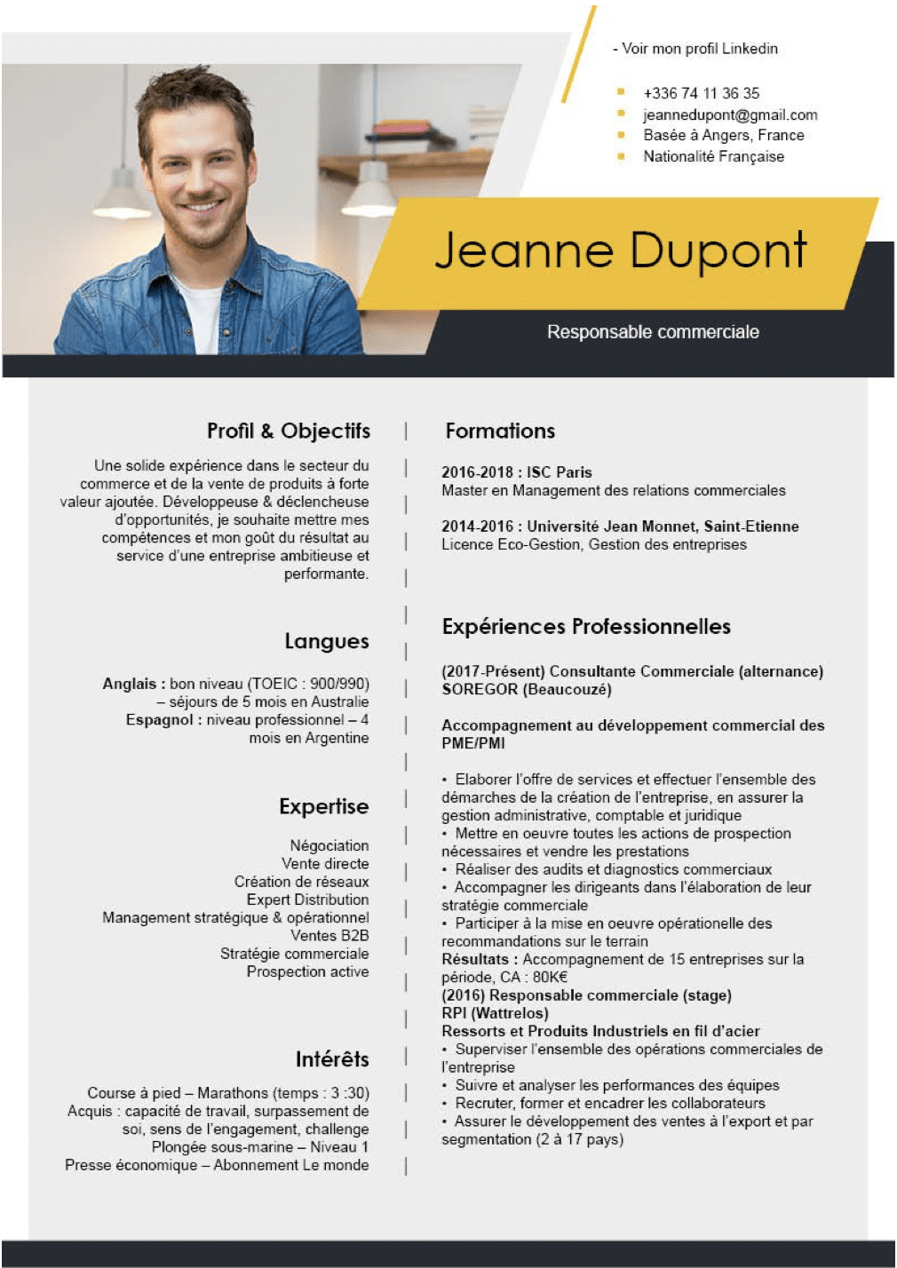 CV de Jeanne Dupont