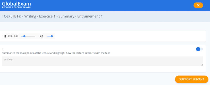 Global-Exam TOEFL IBT - Writing exercice 1 TOEFL IBT Writing ex 1