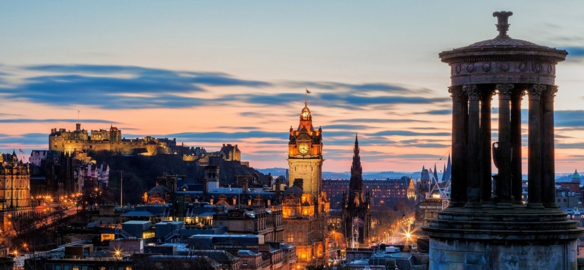 View of Edinburgh by night