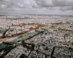 les rues de paris depuix une vue aérienne