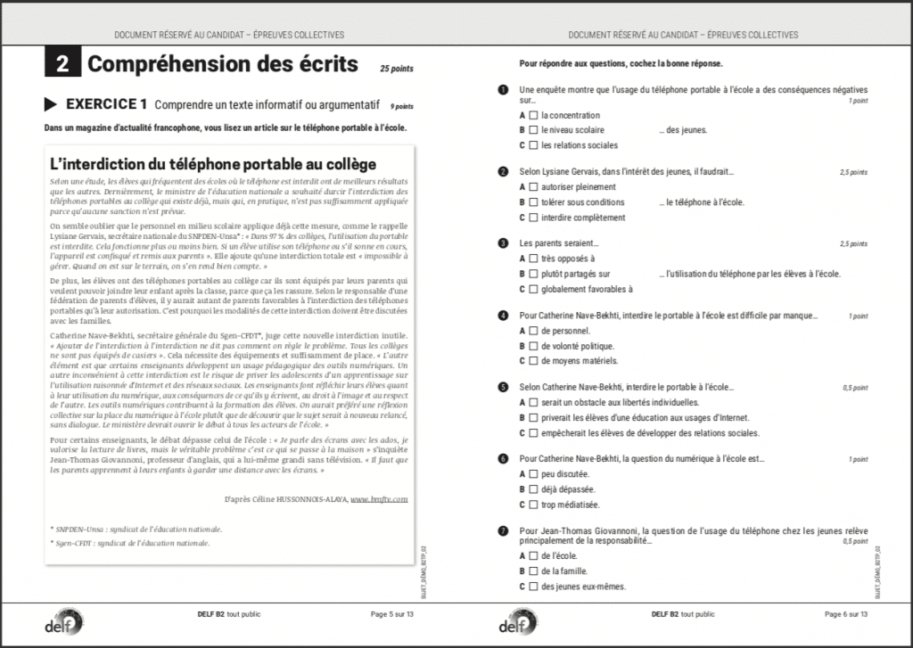 Delf B2 Exemple Examen Image To U