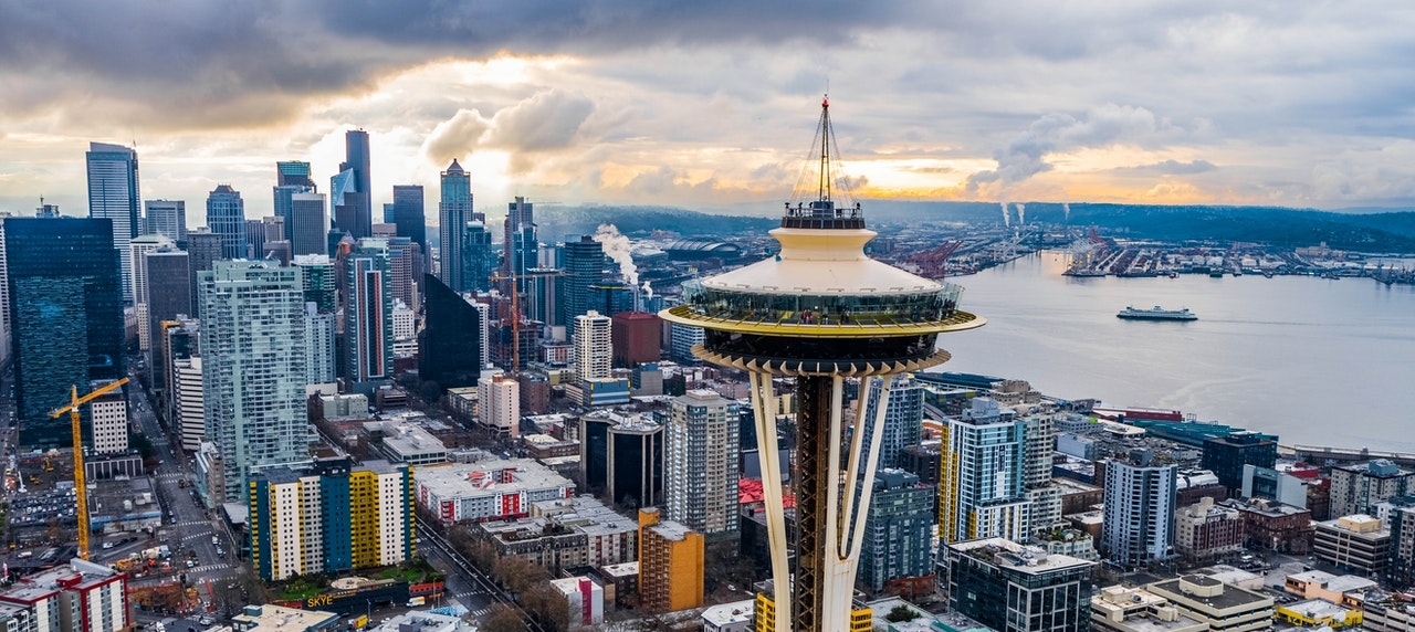 view of Seattle and its skyscrapers