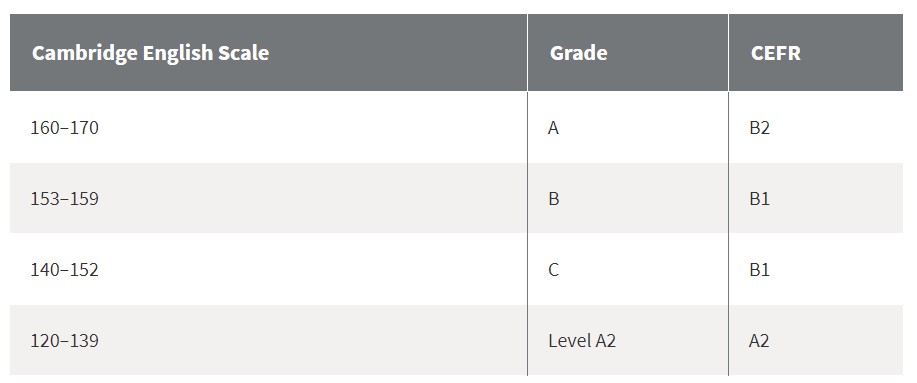 Pet English Test Score