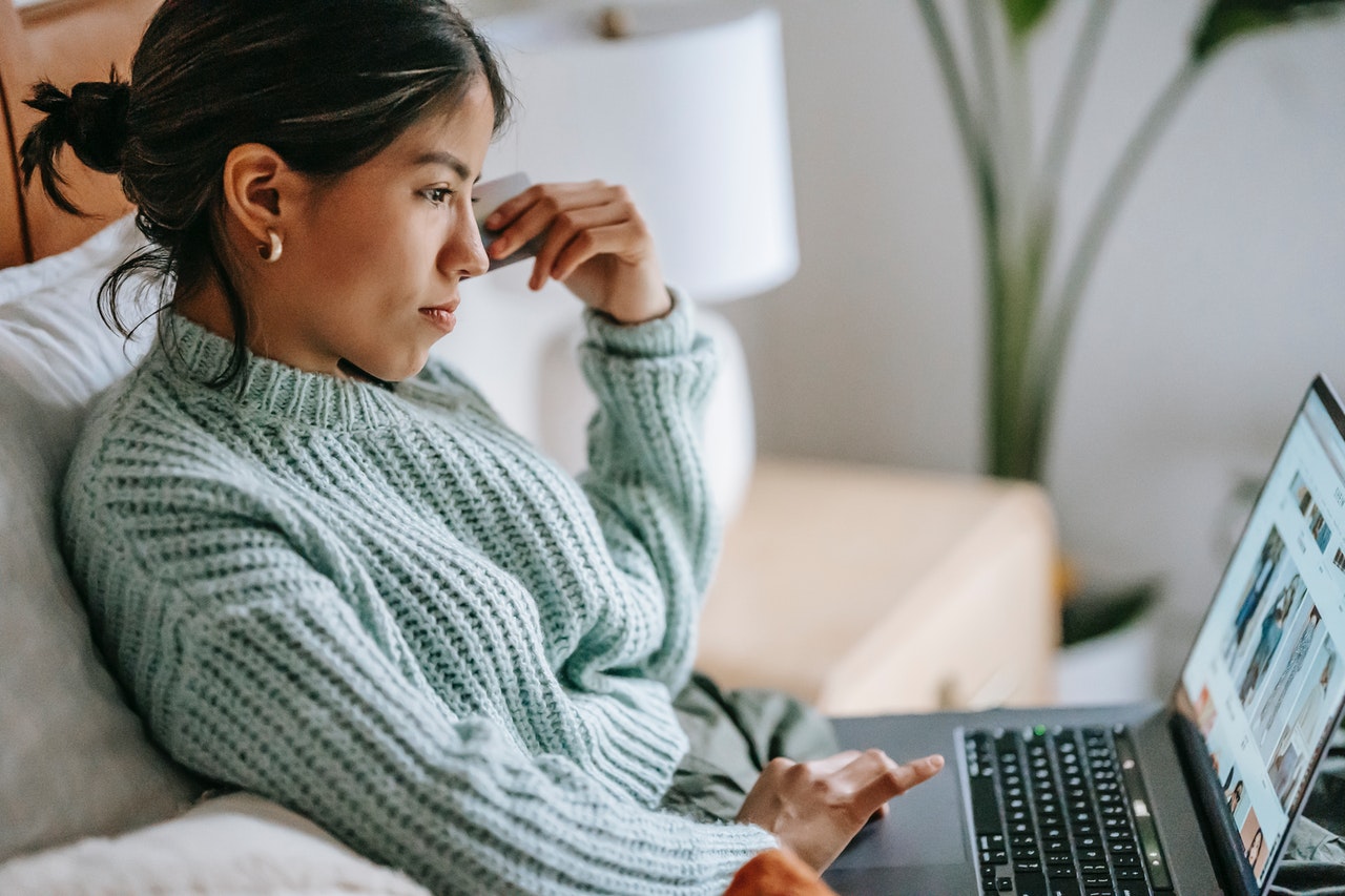 woman surfing the internet