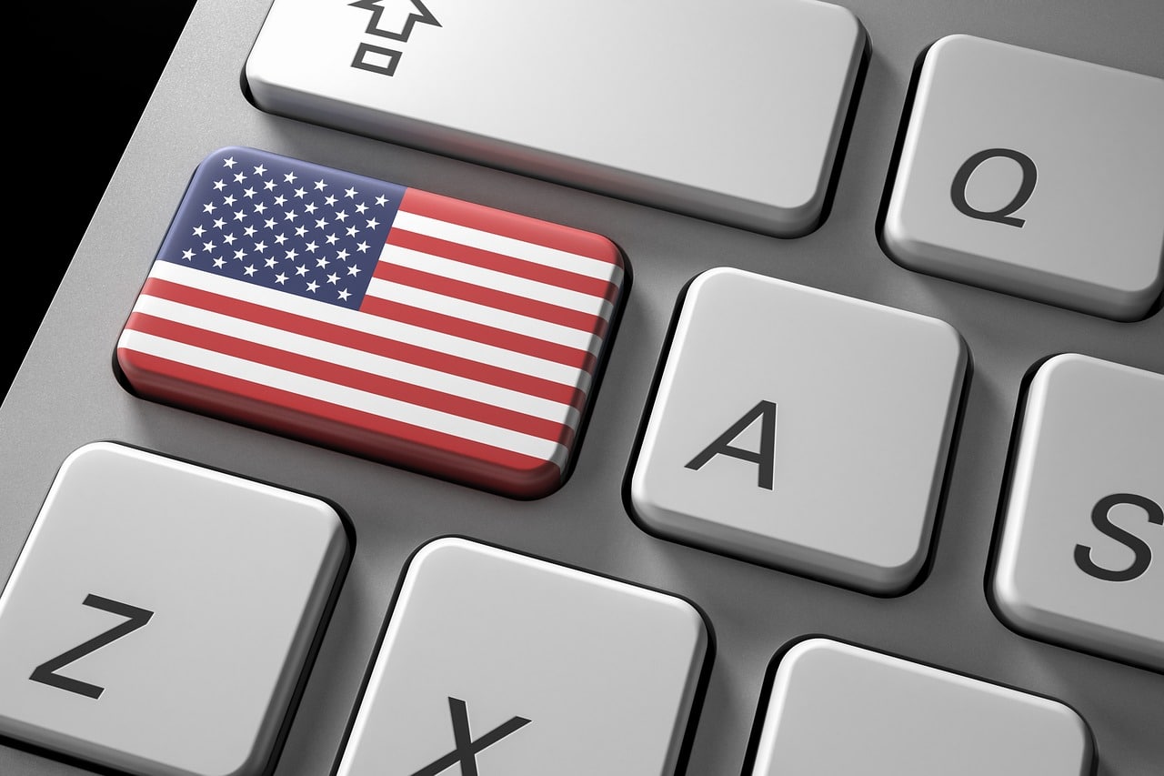 american flag on a keyboard