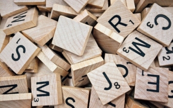 various wooden letter cubes