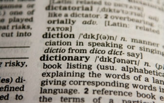 page from a dictionary