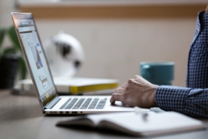 woman-writes-on-her-computer