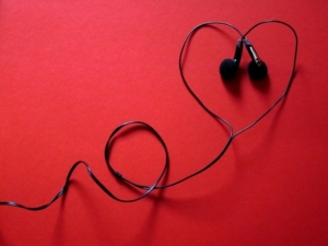 headphones-on-red-wallpaper