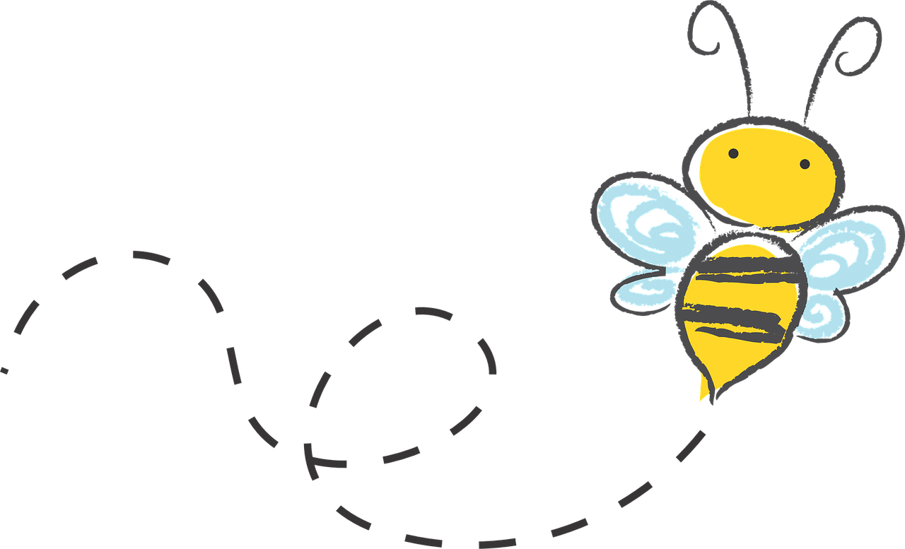 a drawing of a bee