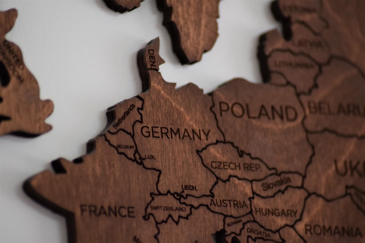 wooden map of germany