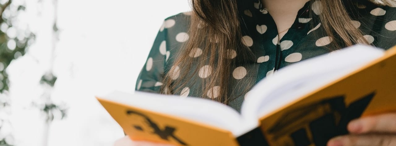 woman reading a book