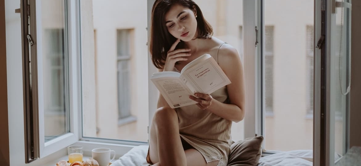 girl reading a book